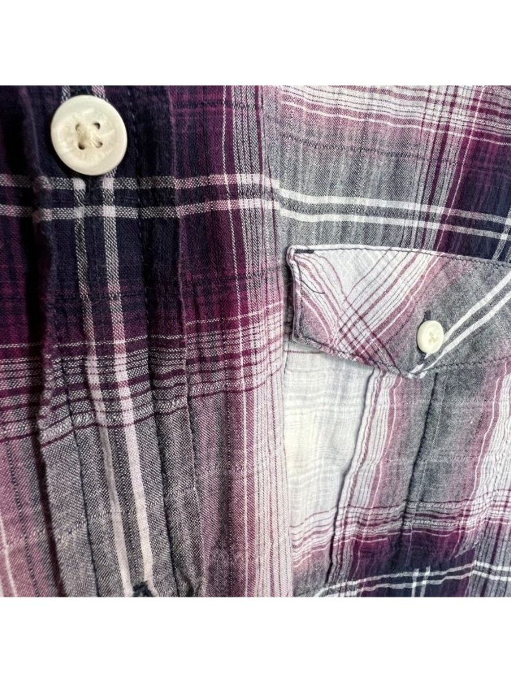 Eddie Bauer Women TXL Cotton Flannel Shirt Plaid Button Up Granola Cabincore - Picture 3 of 14